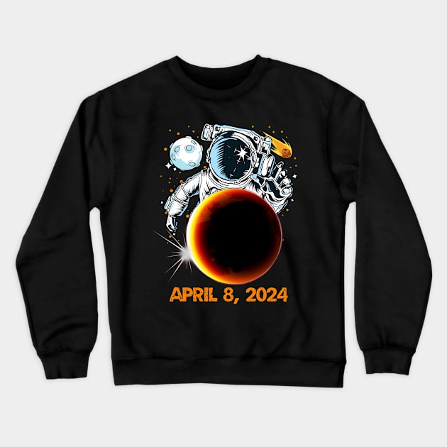 solar eclipse 8 APRIL 2024 SPACE FUNNY Crewneck Sweatshirt by ETTAOUIL4